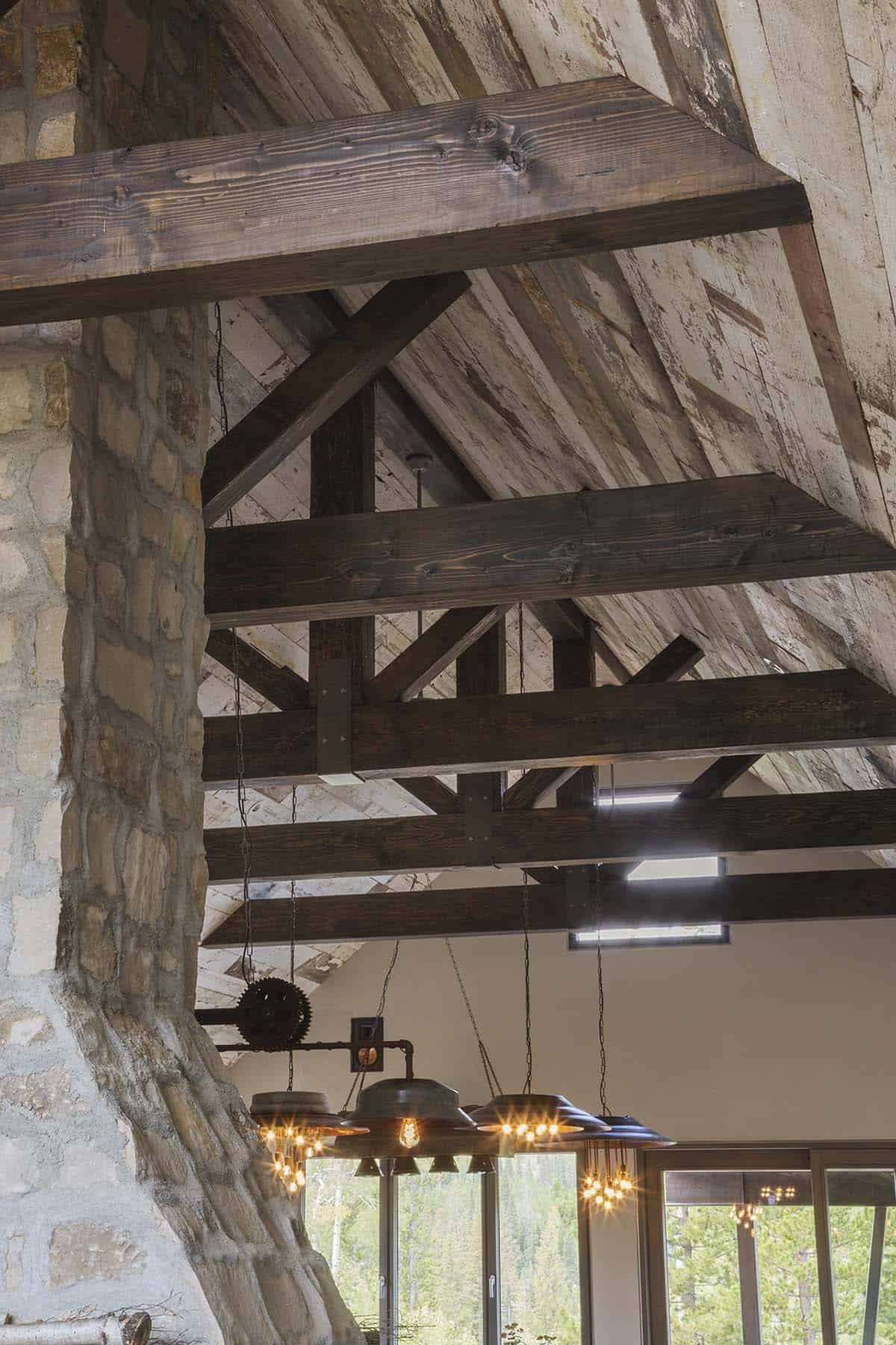 rustic living room ceiling detail