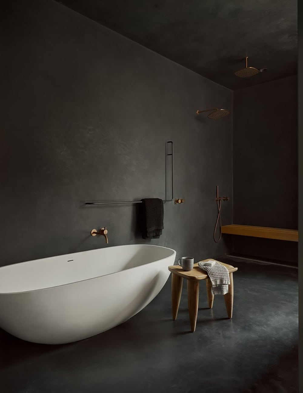 modern bathroom with a freestanding tub