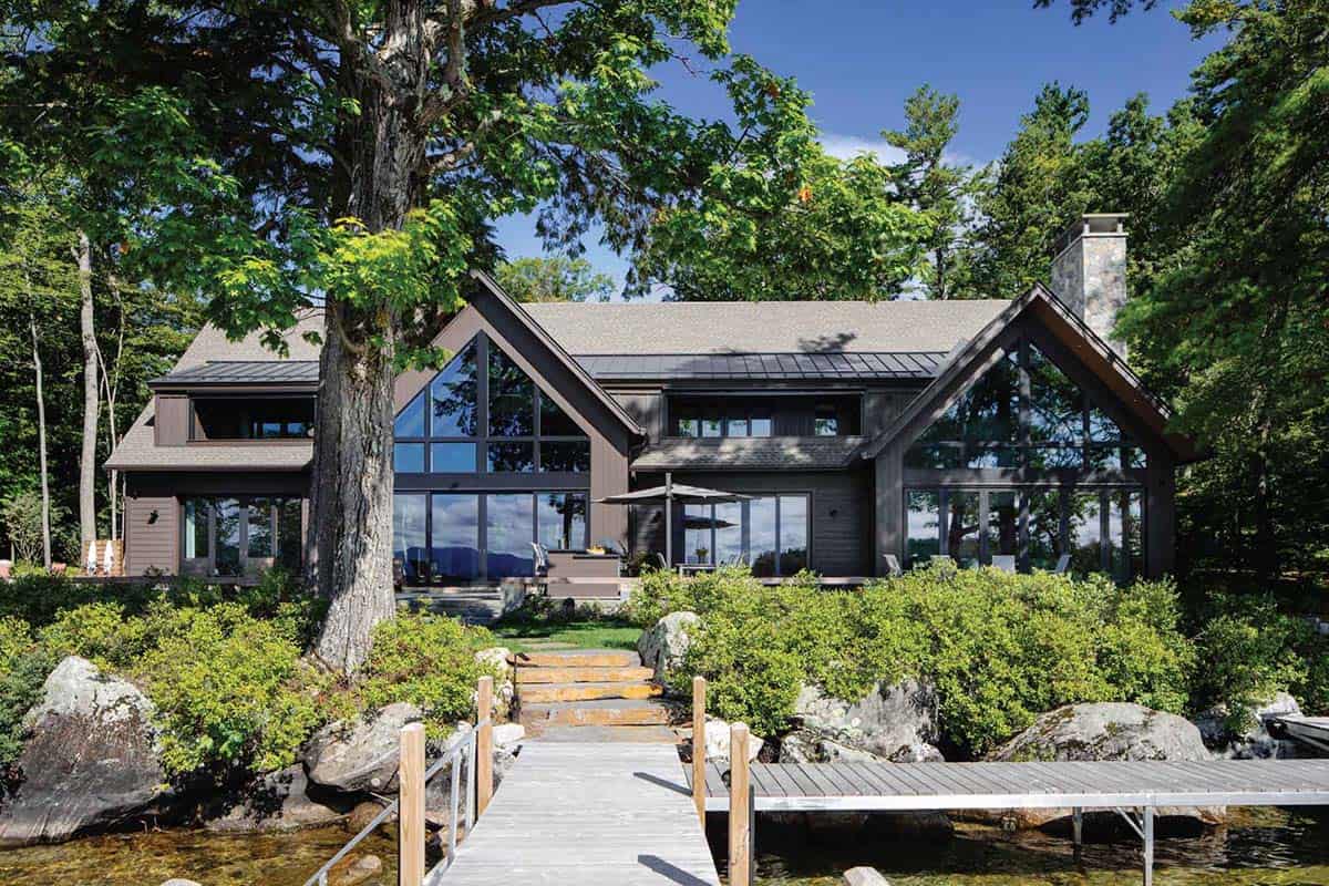 lake house exterior with a boat dock