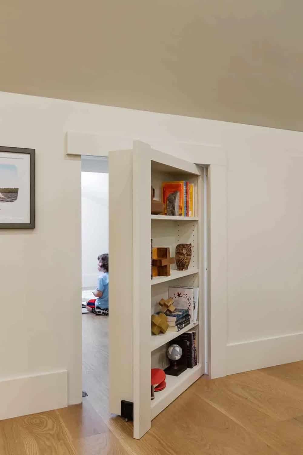 contemporary secret door into a playroom