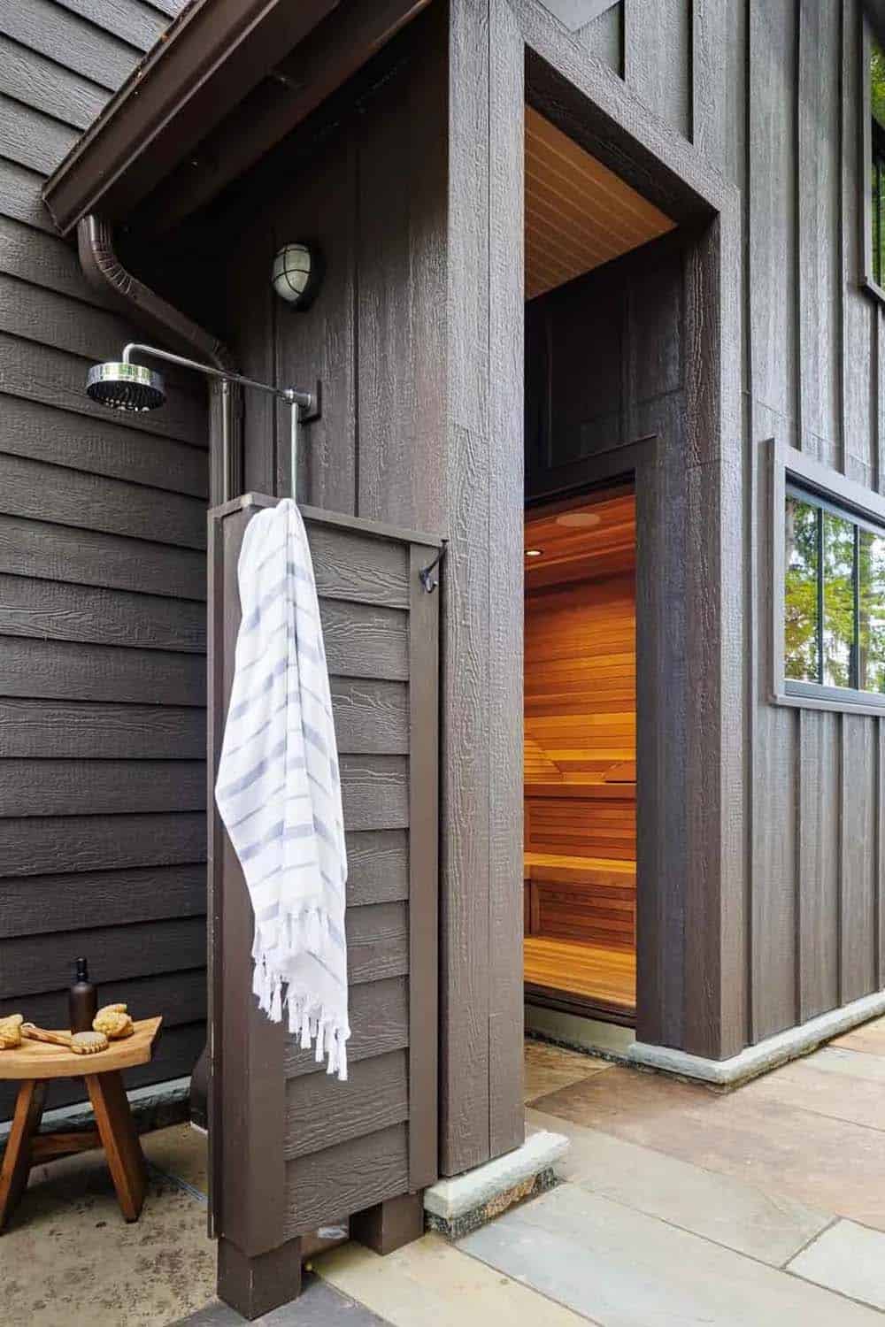 contemporary outdoor shower