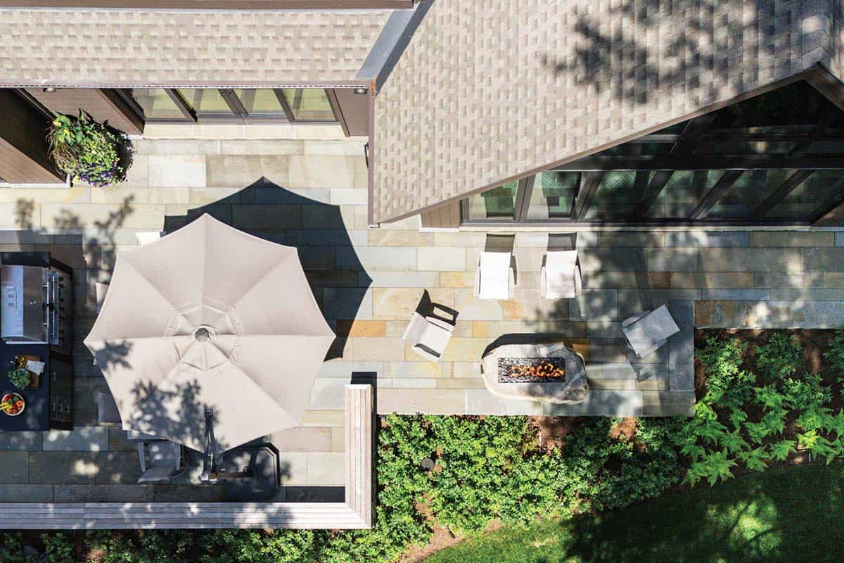 lake house exterior aerial view