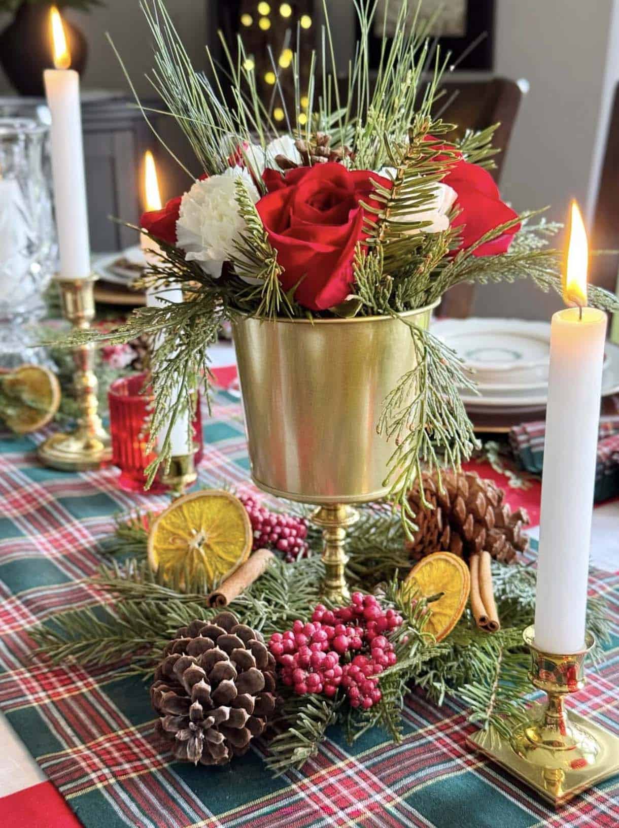 Ralph Lauren inspired Christmas tablescape
