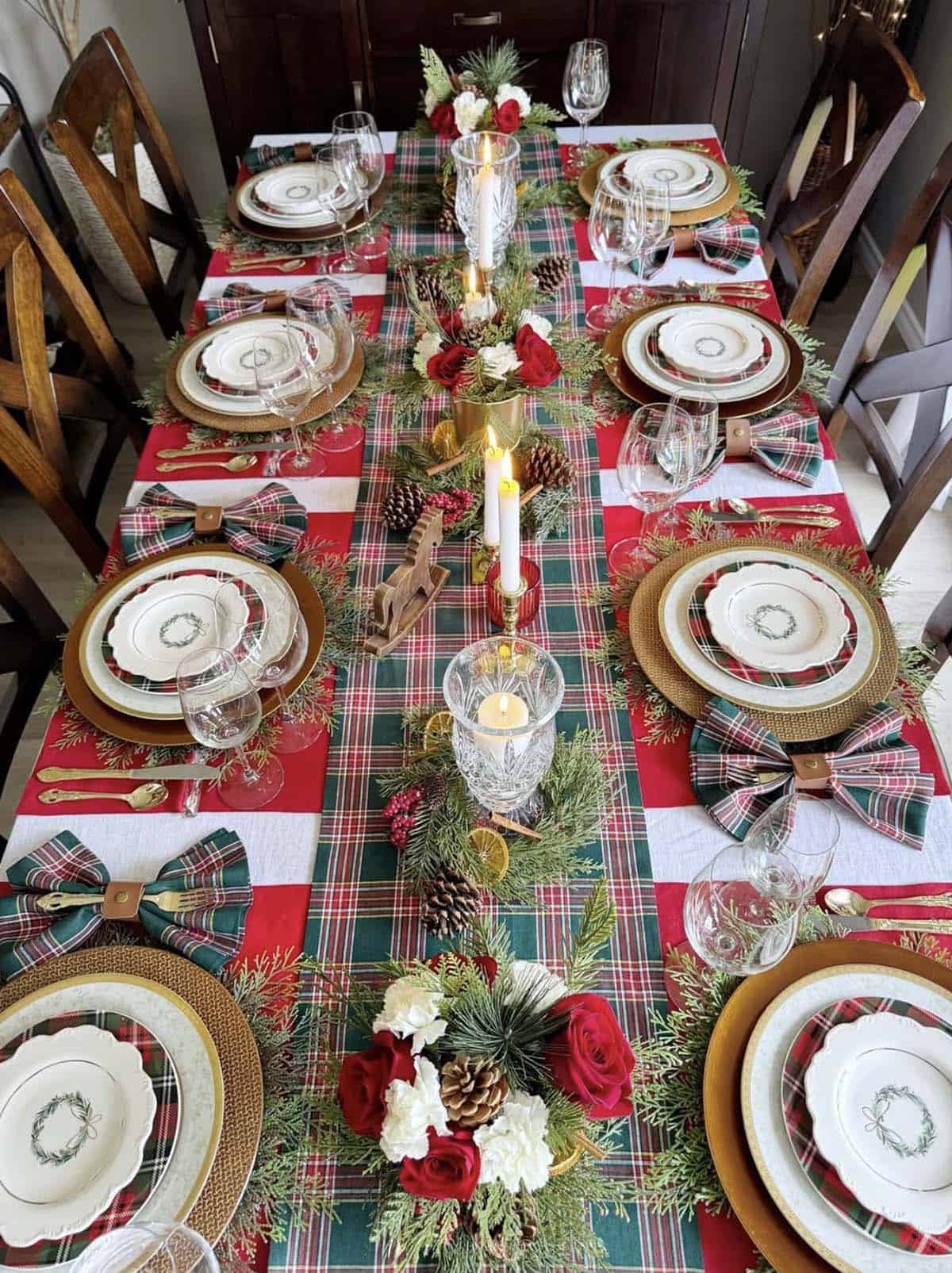 Ralph Lauren inspired Christmas tablescape