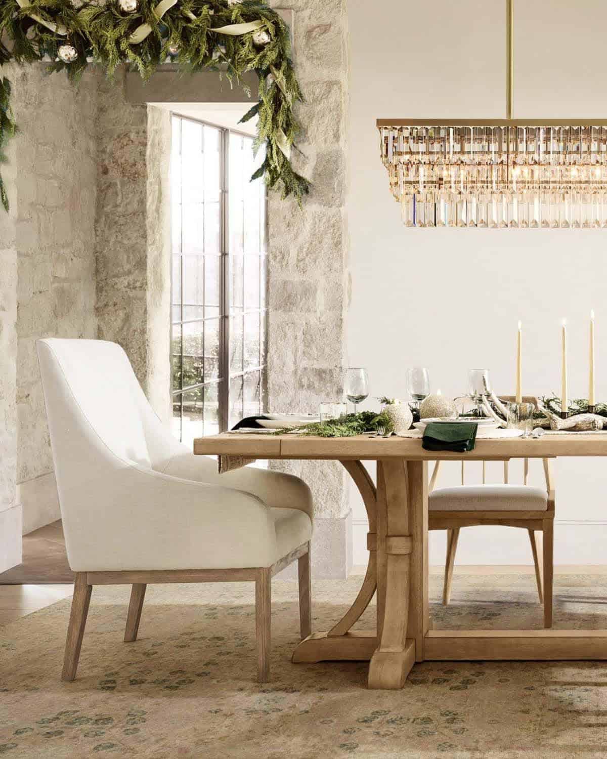 elegant dining table decorated for christmas
