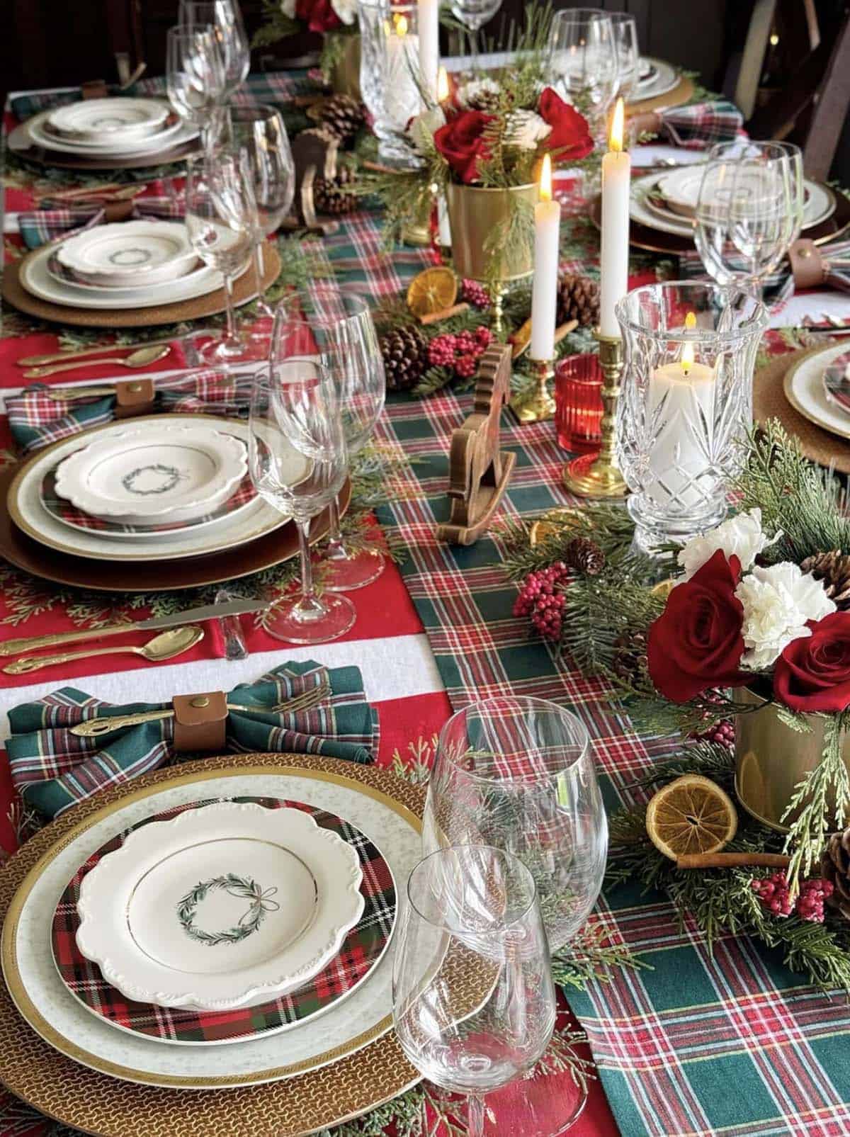 Ralph Lauren inspired Christmas tablescape