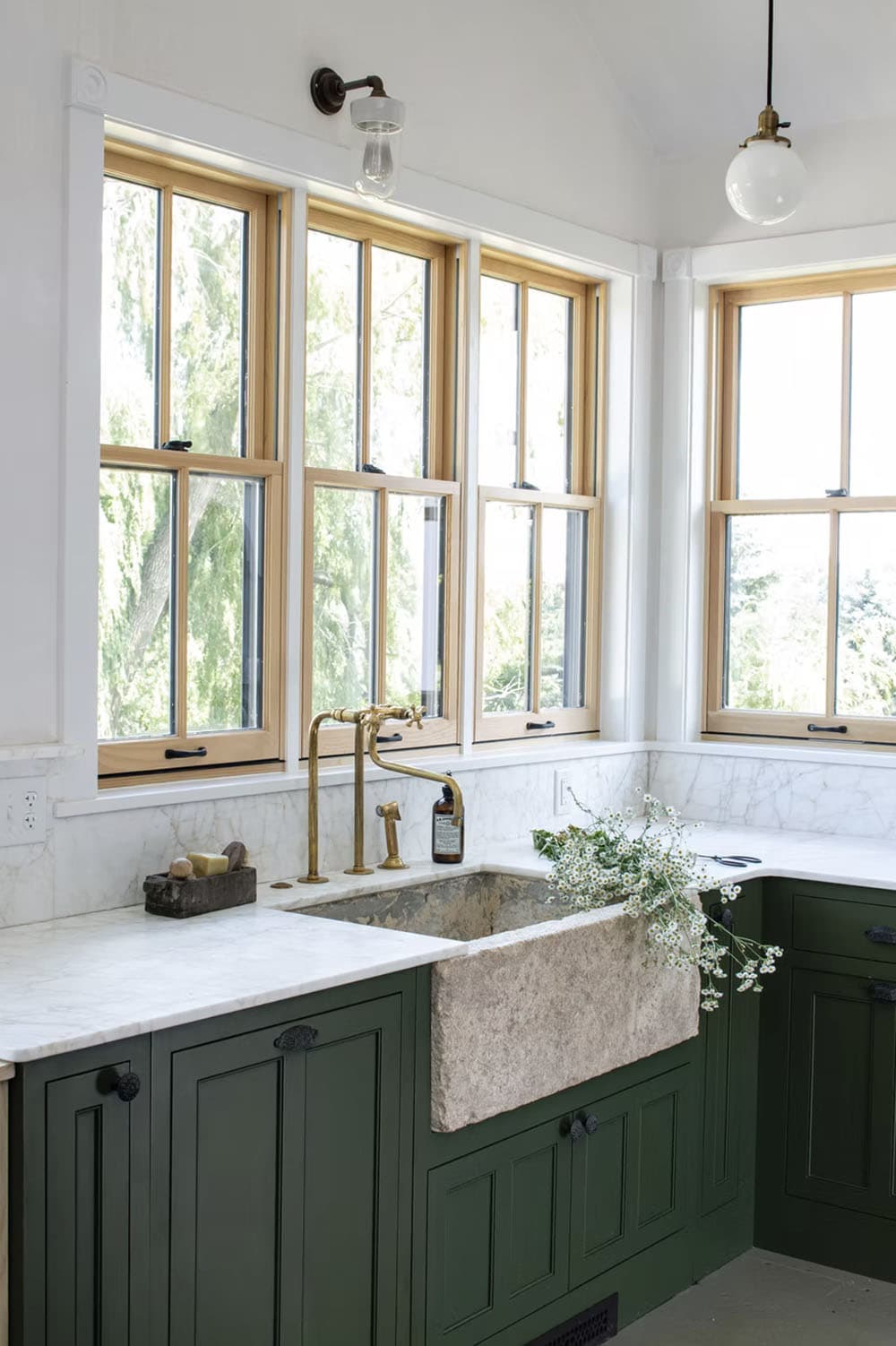 farmhouse kitchen sink wall