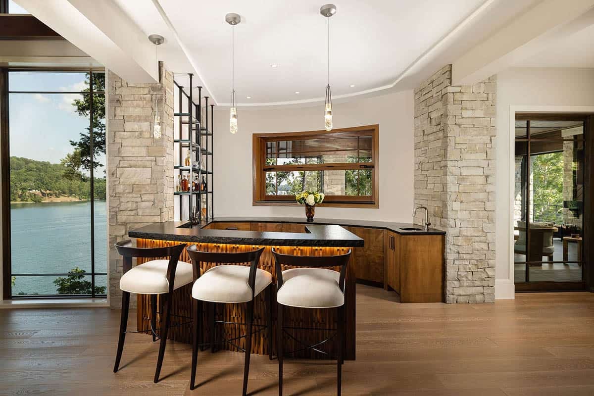contemporary home bar