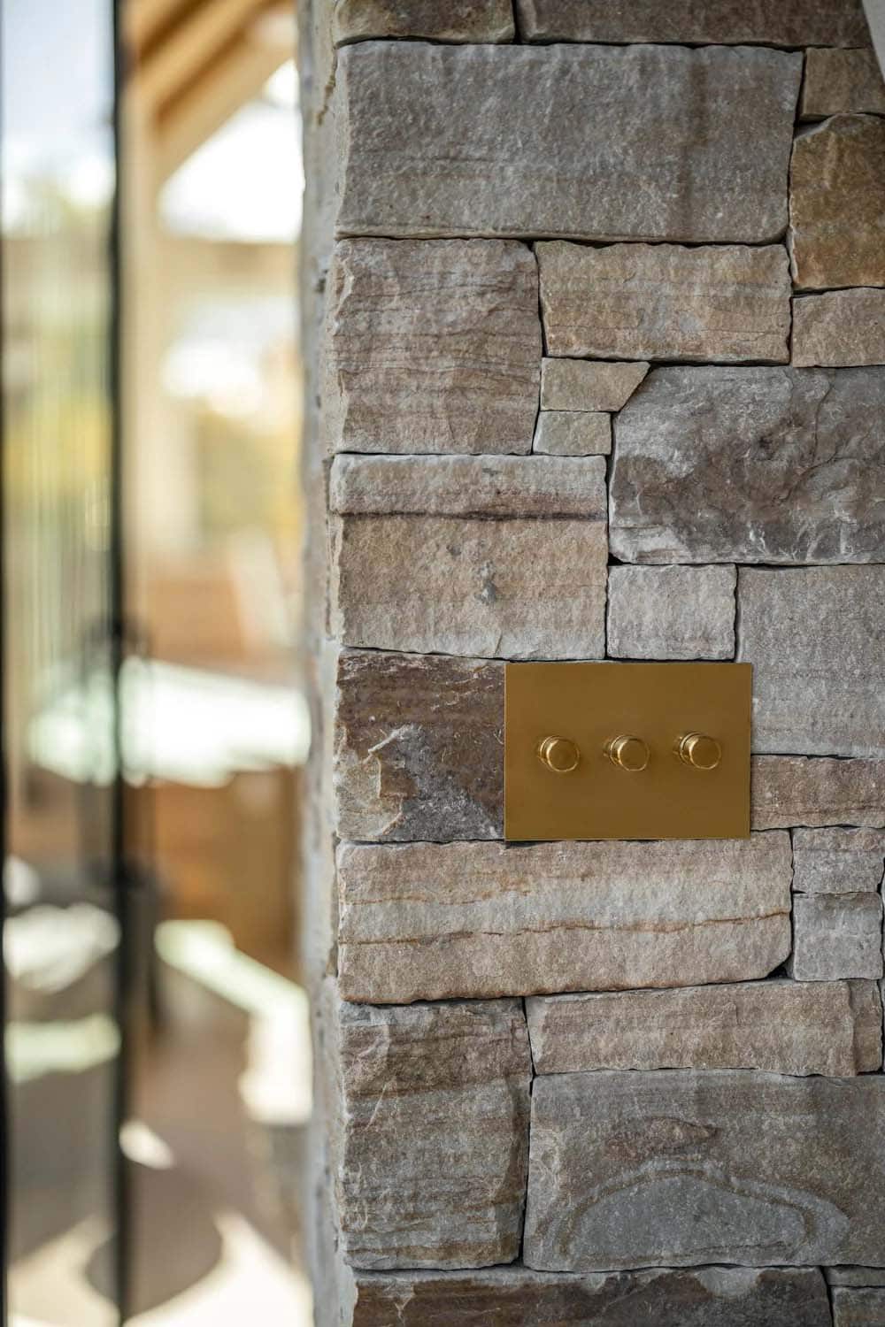 modern living room light switch detail