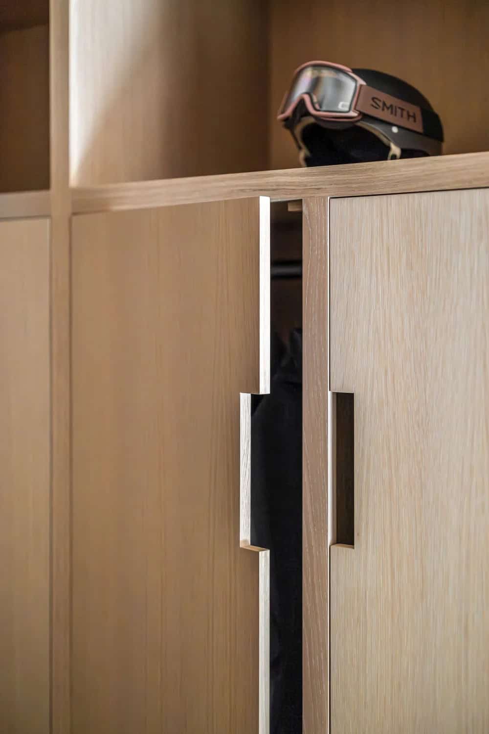 modern mudroom cabinet detail