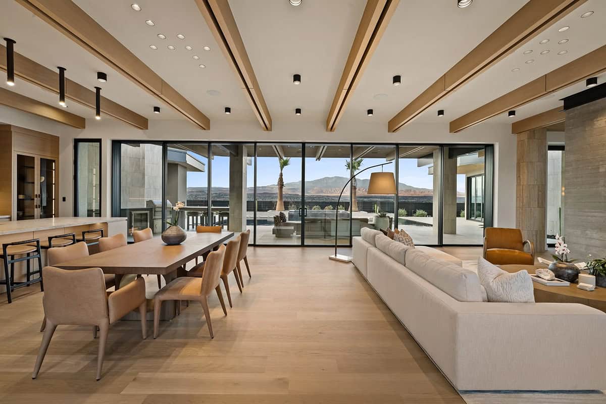 modern living and dining room