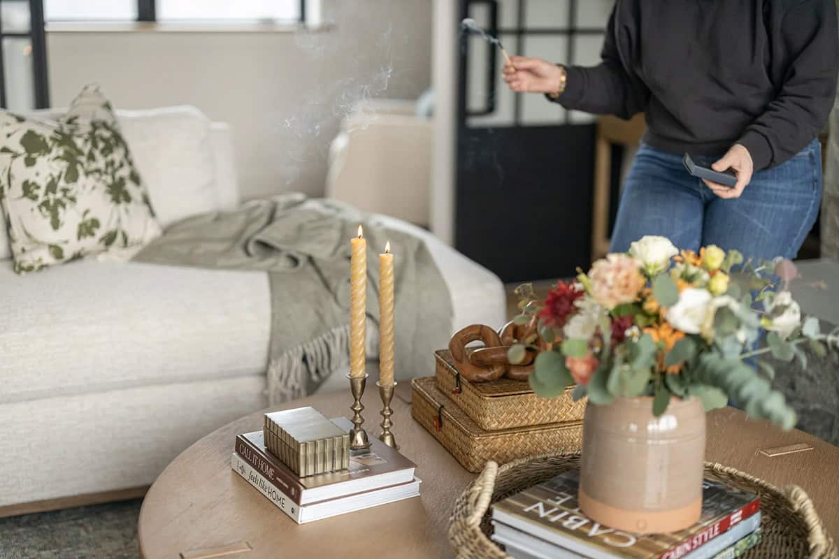 modern mountain style living room