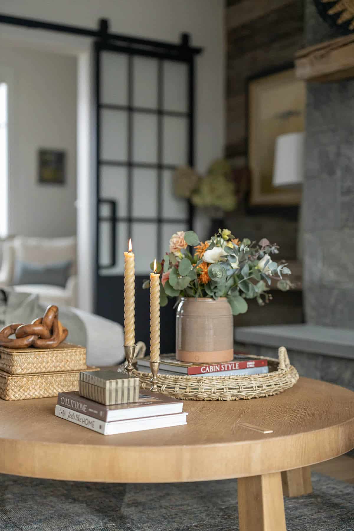 modern mountain style living room