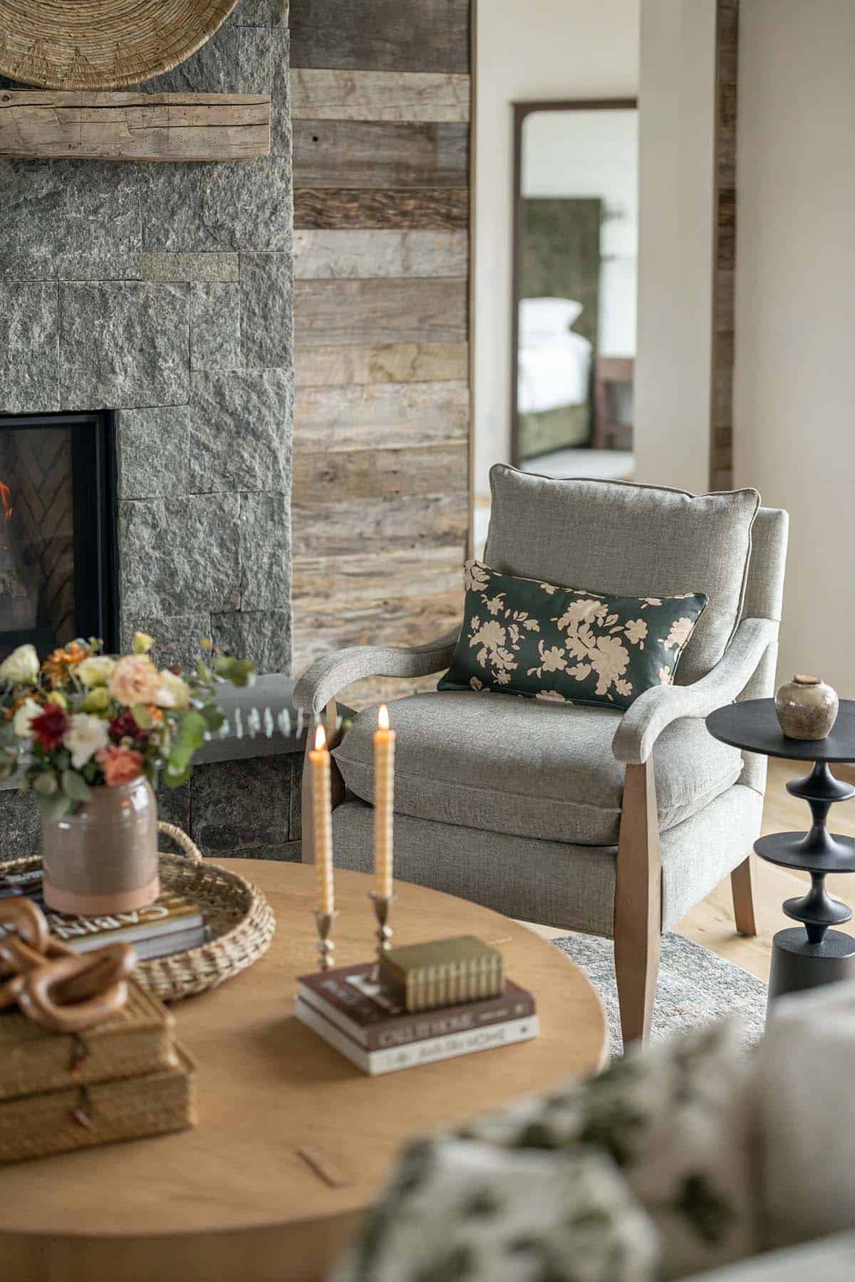 modern mountain style living room