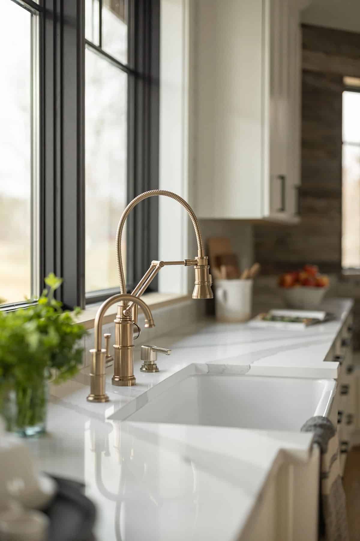 modern mountain style kitchen sink wall