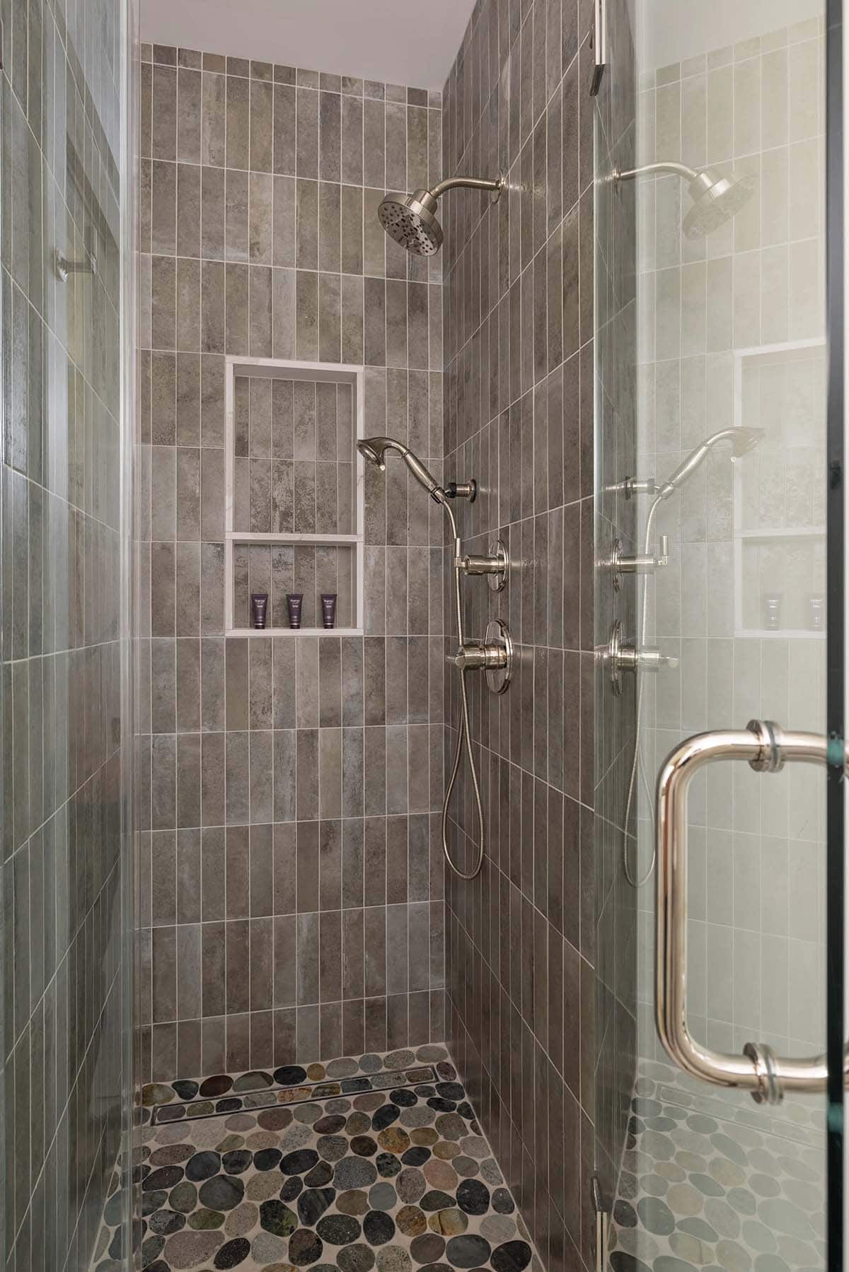 modern mountain style bathroom shower