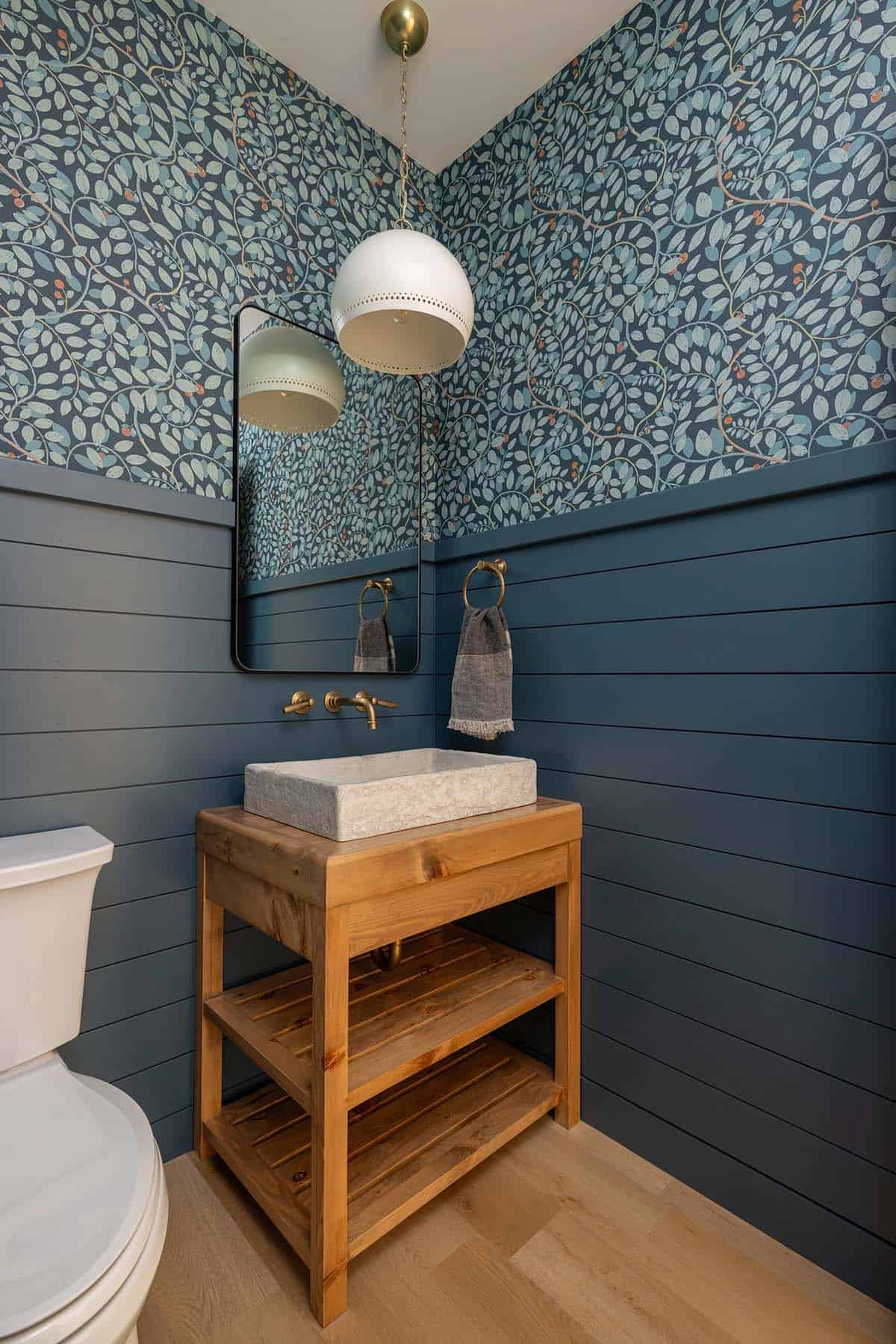 modern mountain style powder room