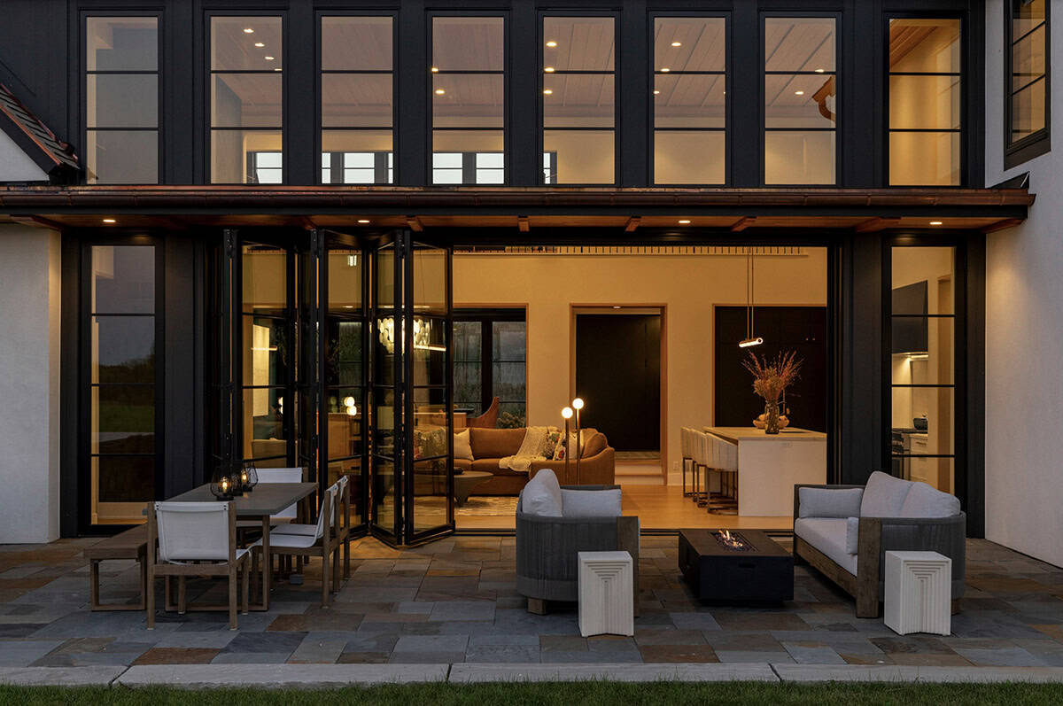 Modern Tudor Home Exterior Patio