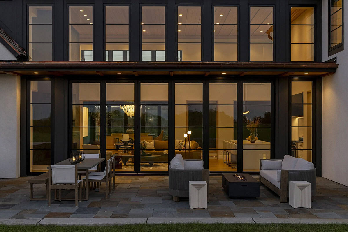 Modern Tudor Home Exterior Patio