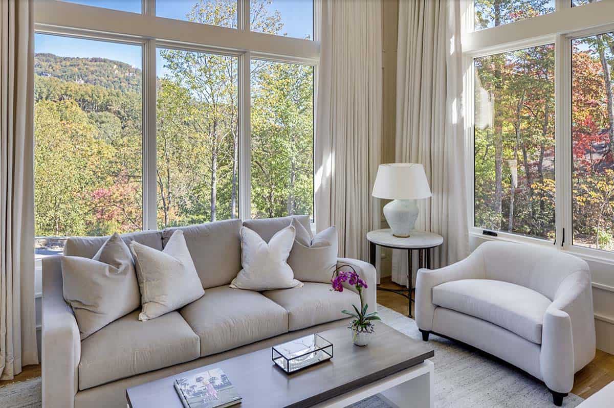 contemporary bedroom sitting area