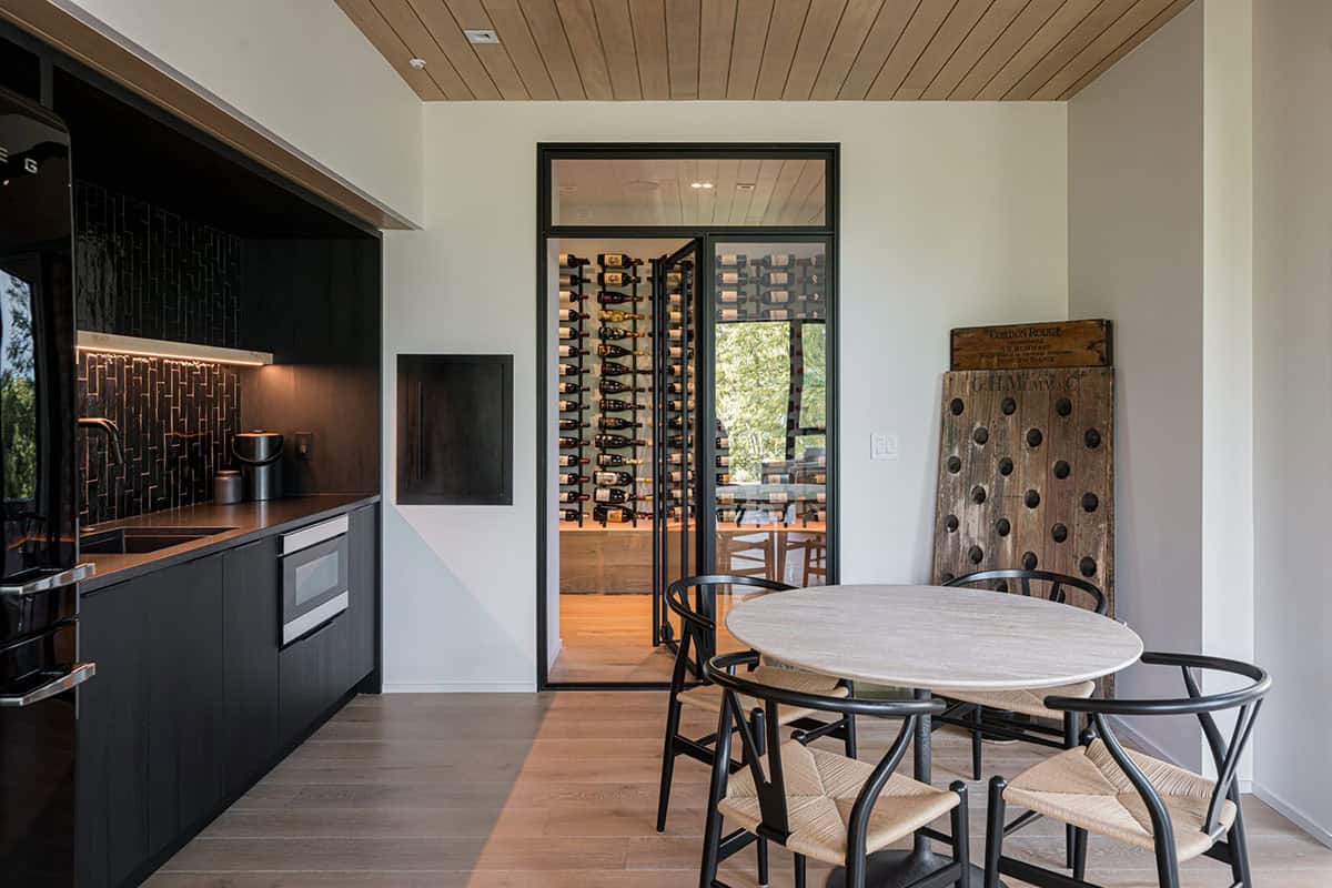 modern home bar and wine cellar