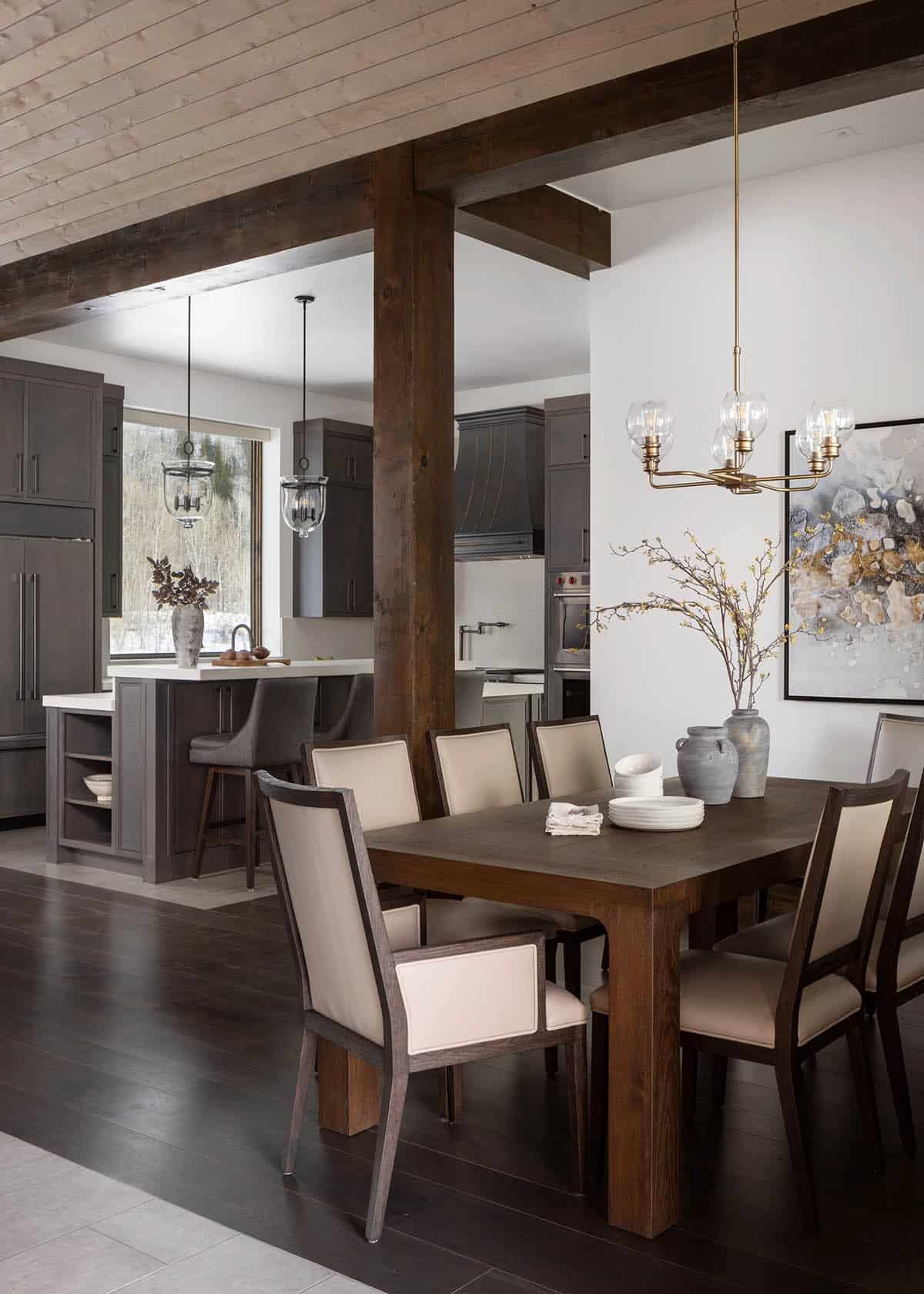 modern mountain style dining room