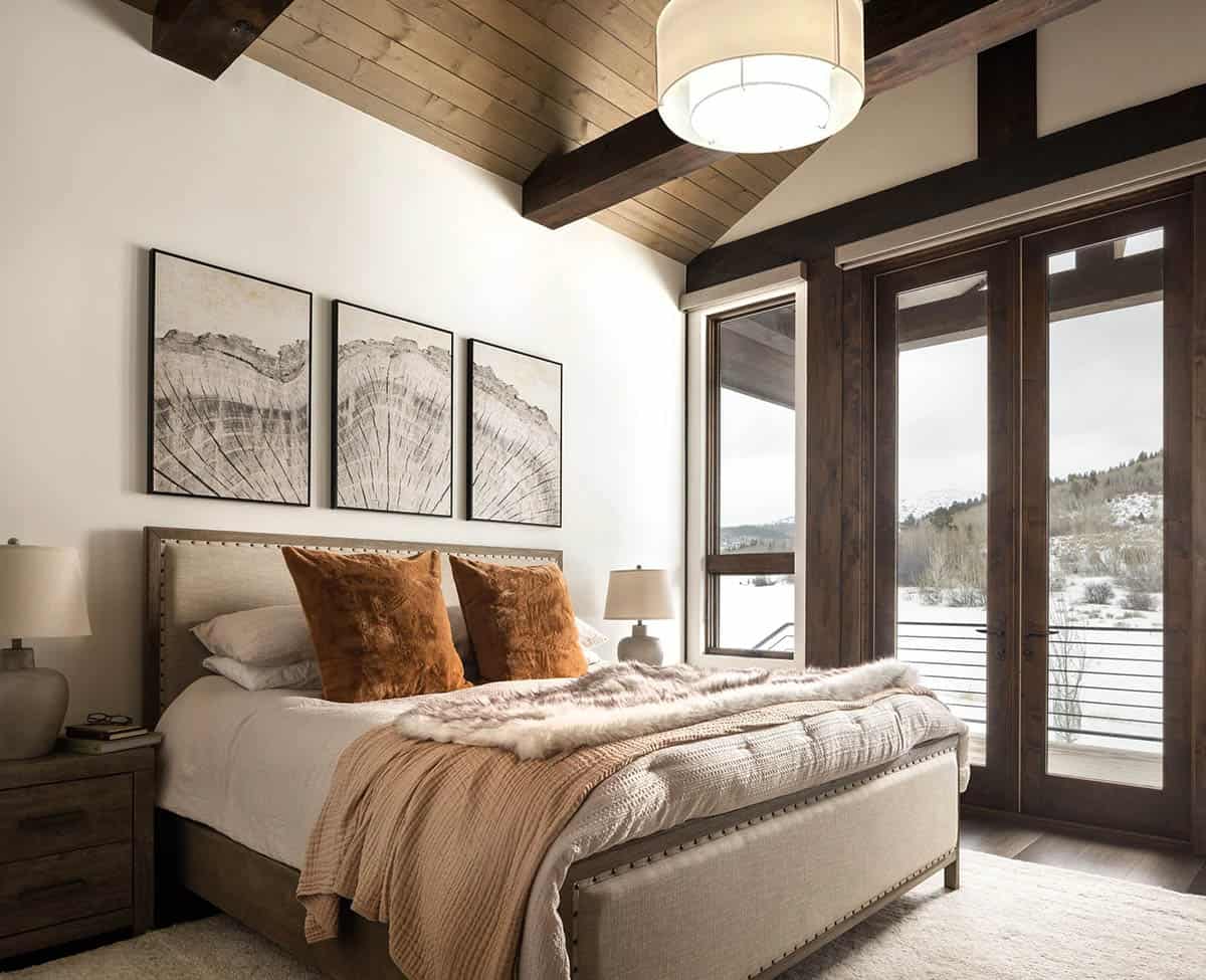 modern mountain style bedroom