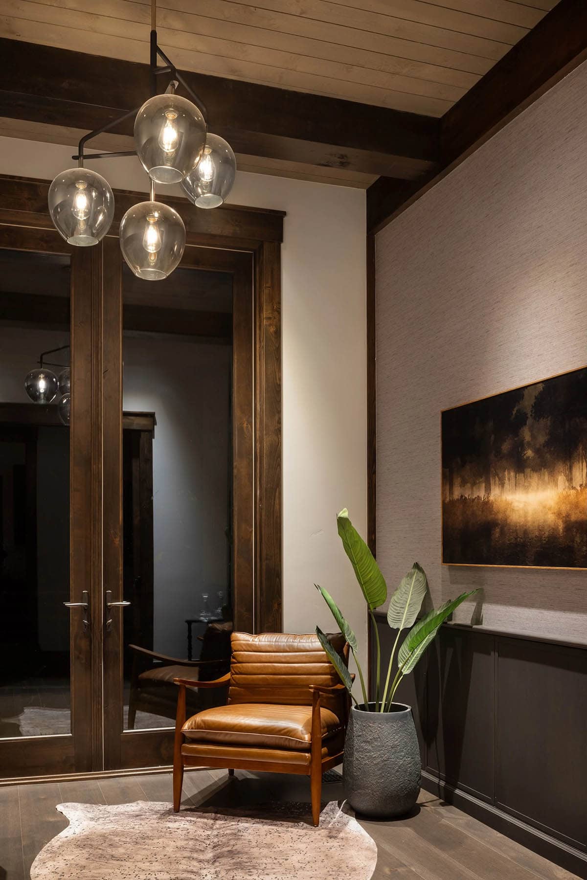 modern mountain style hallway