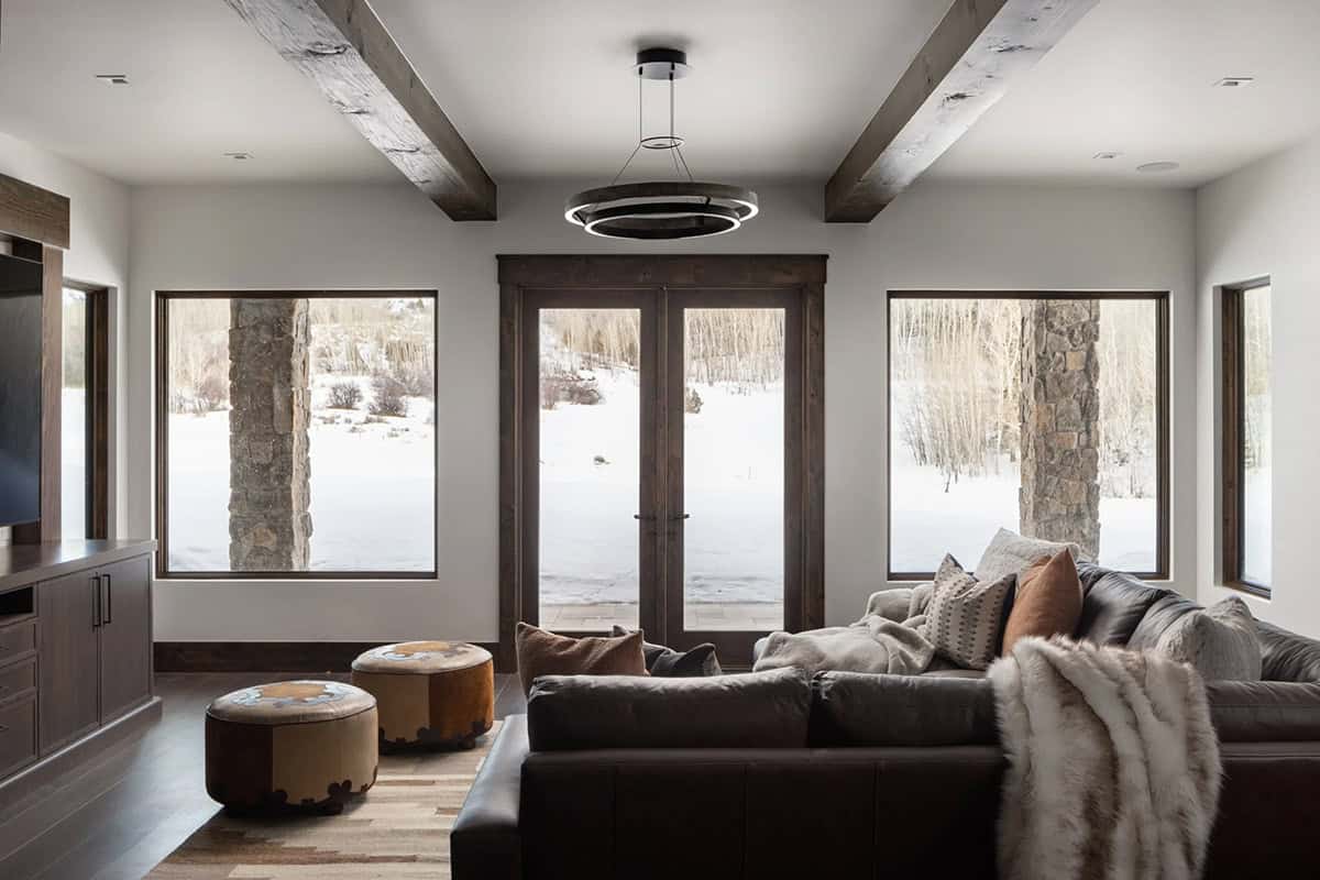 modern mountain style family room