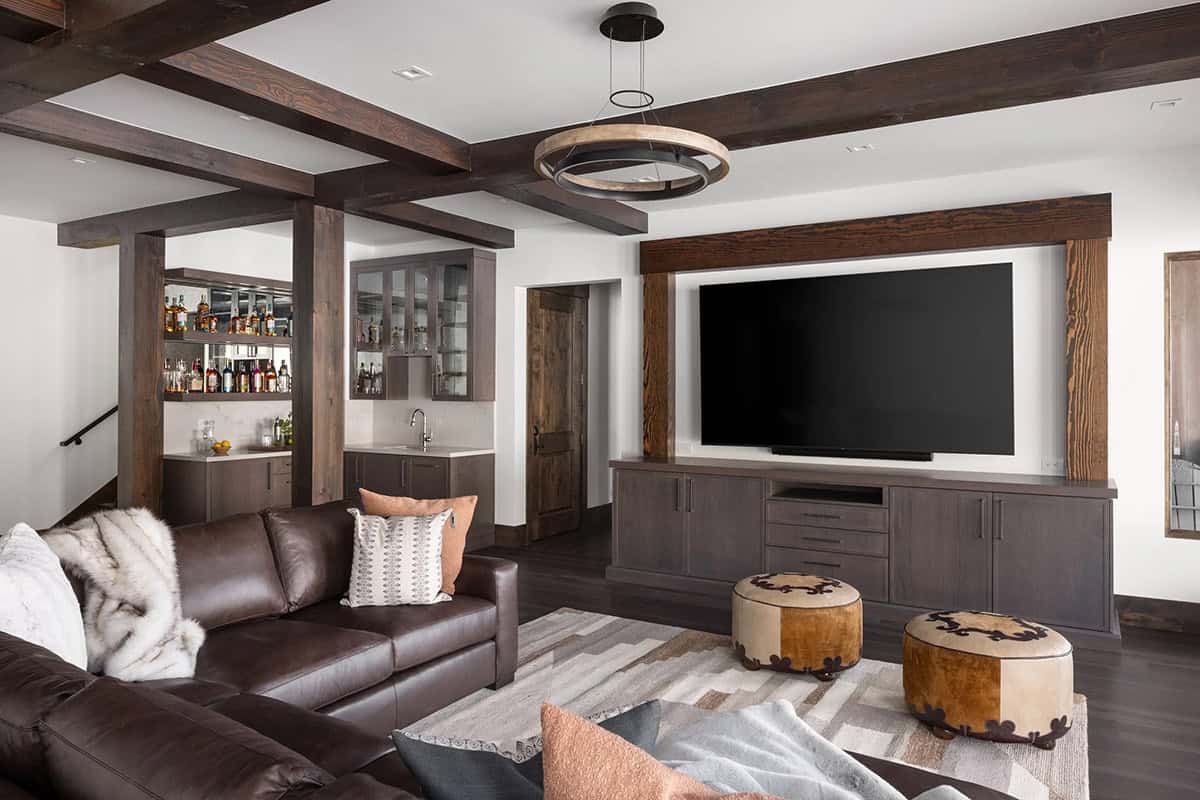 modern mountain style family room