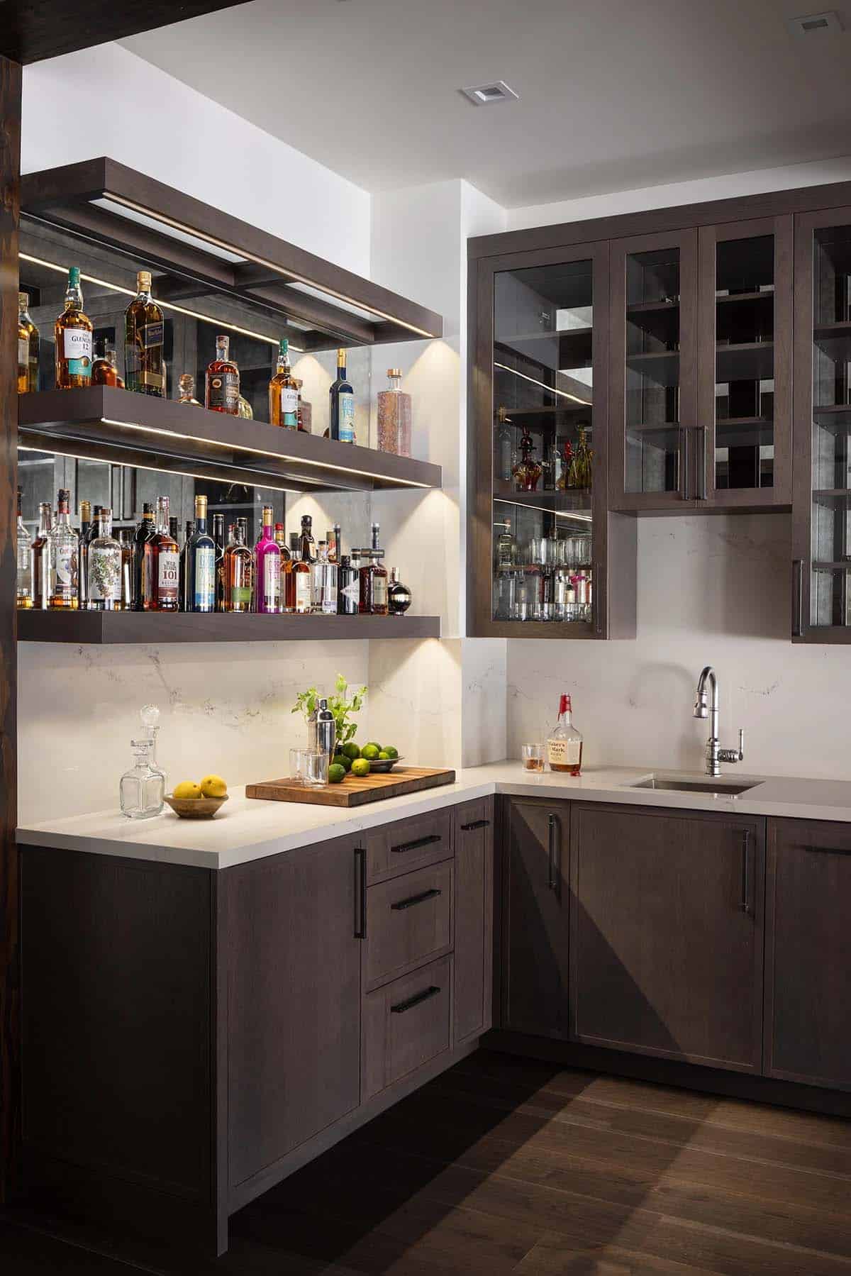 modern mountain style wet bar