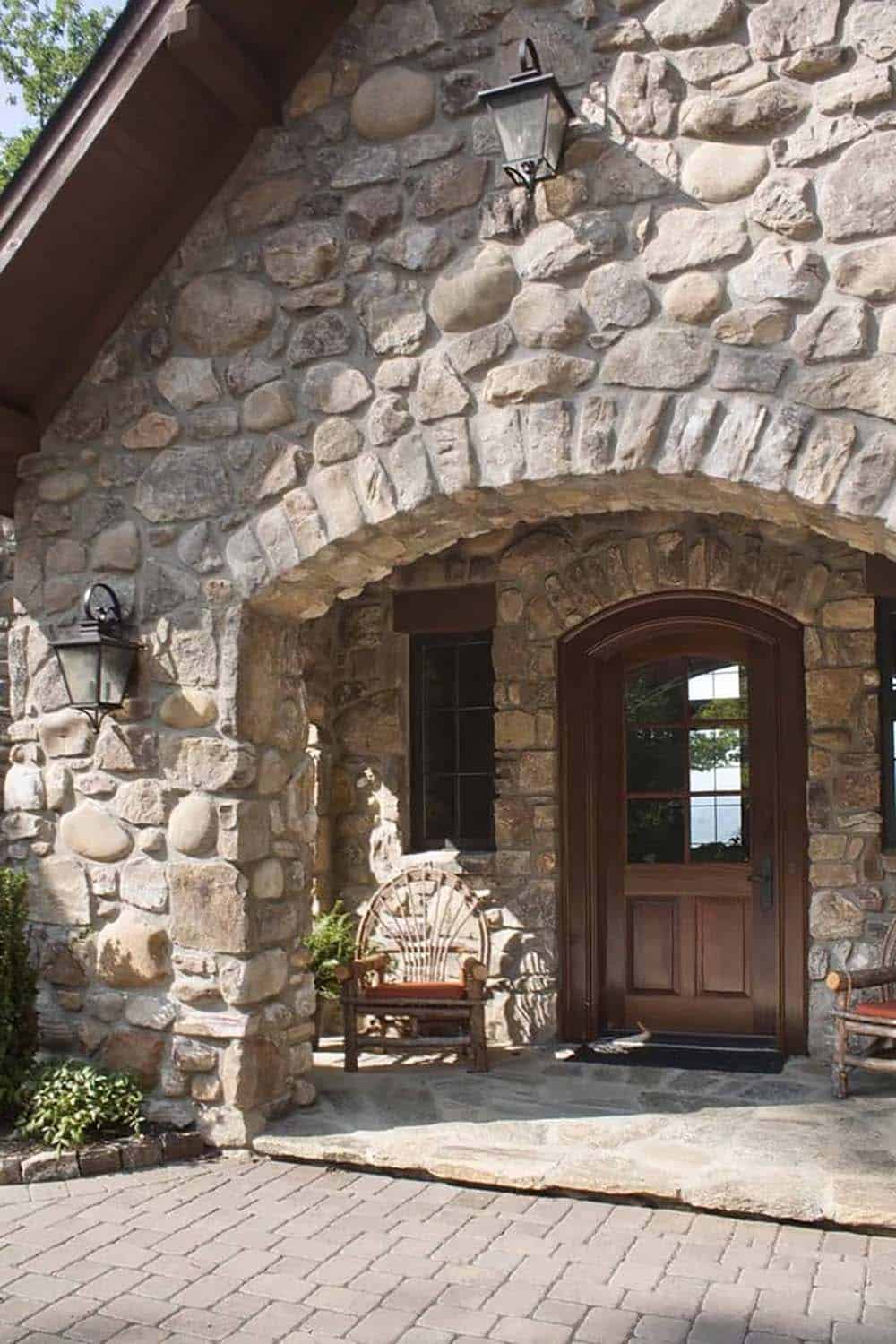 mountain rustic home exterior entry