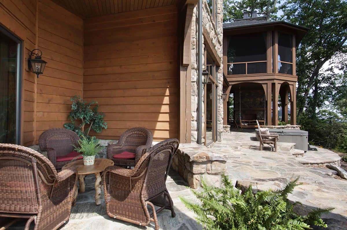 mountain rustic home exterior patio