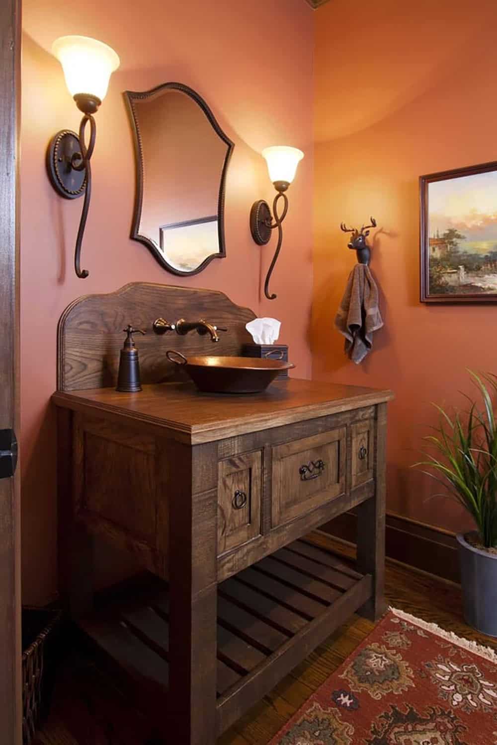 mountain rustic powder room