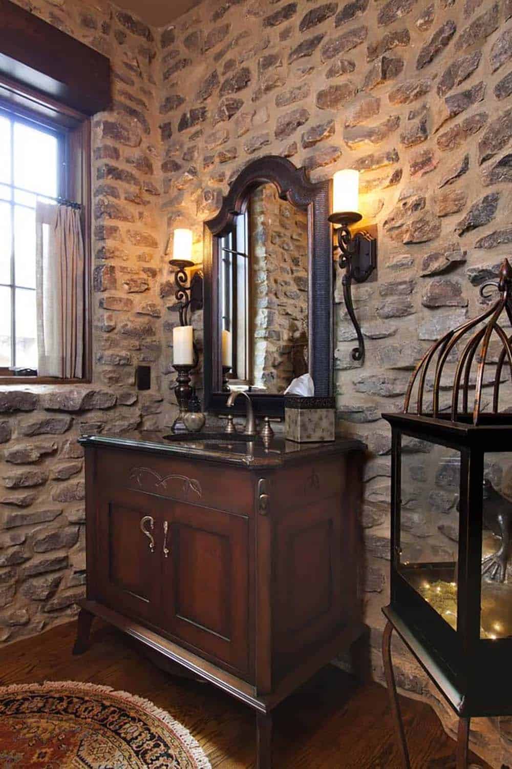 mountain rustic powder room
