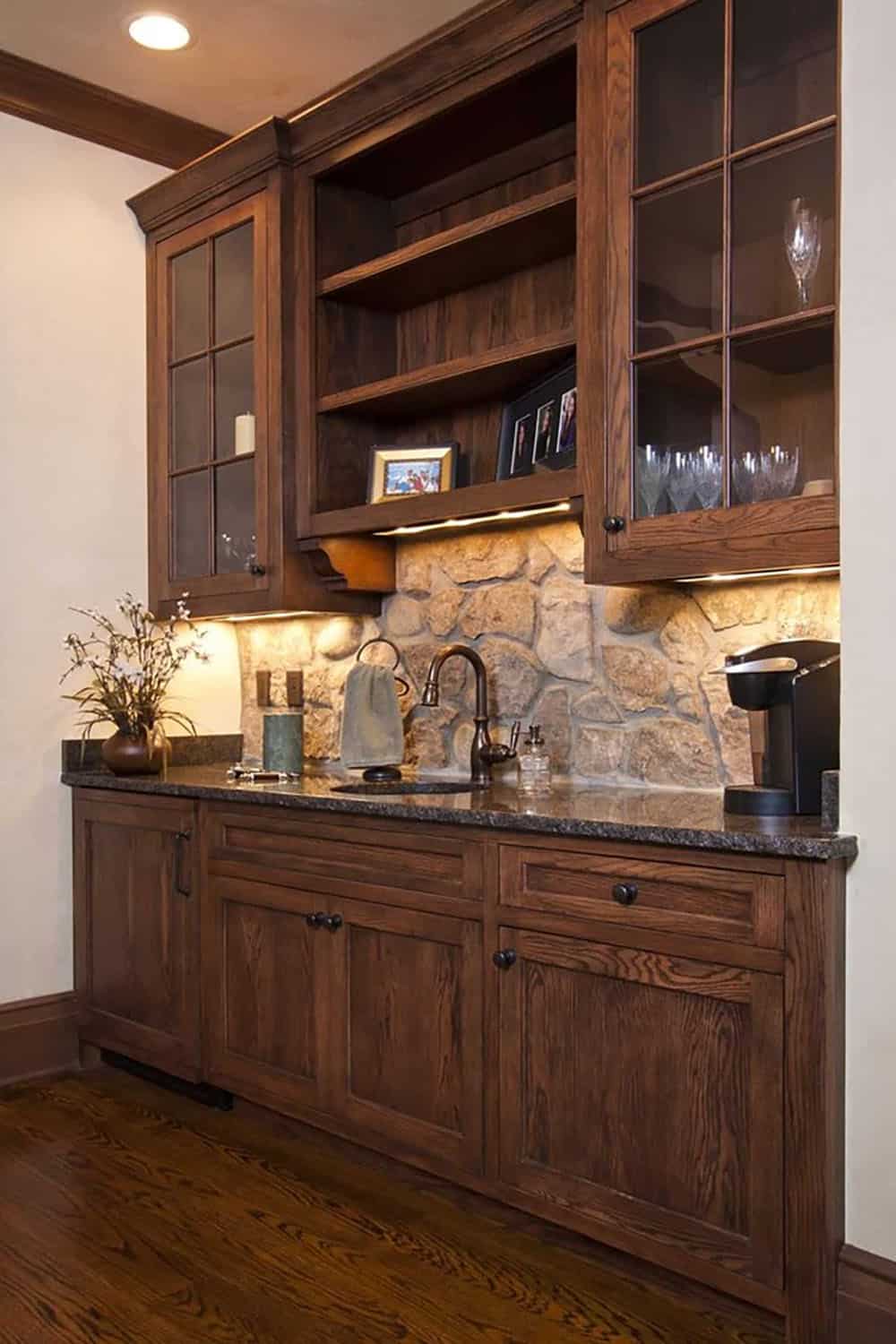 mountain rustic wet bar