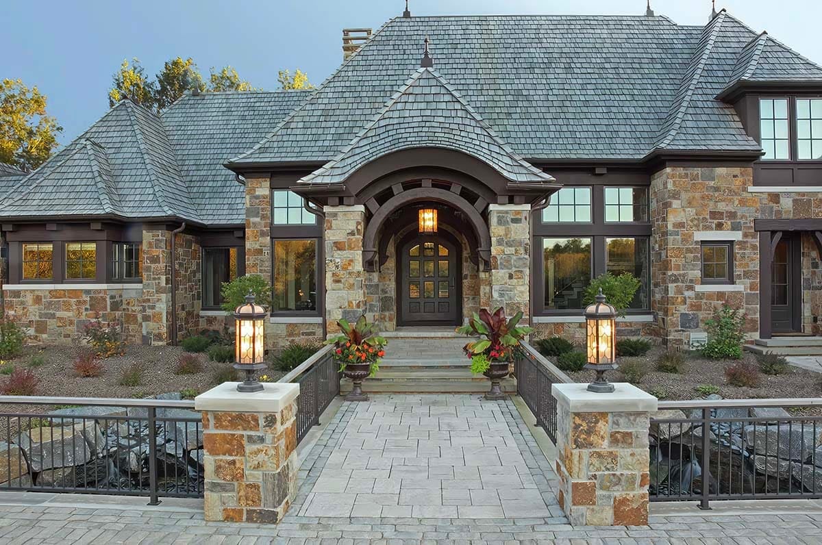 old world lodge style home exterior