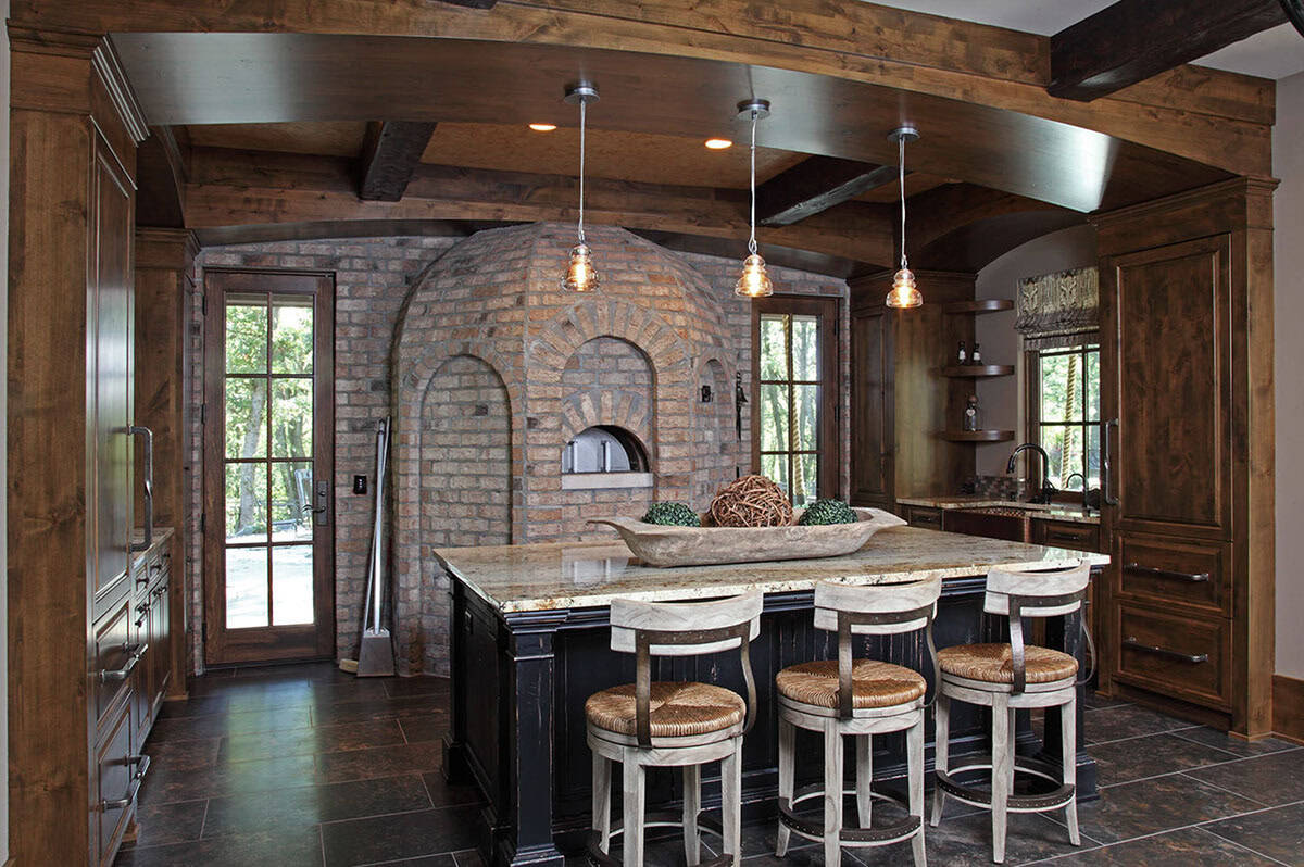Rustic Kitchen with a pizza oven