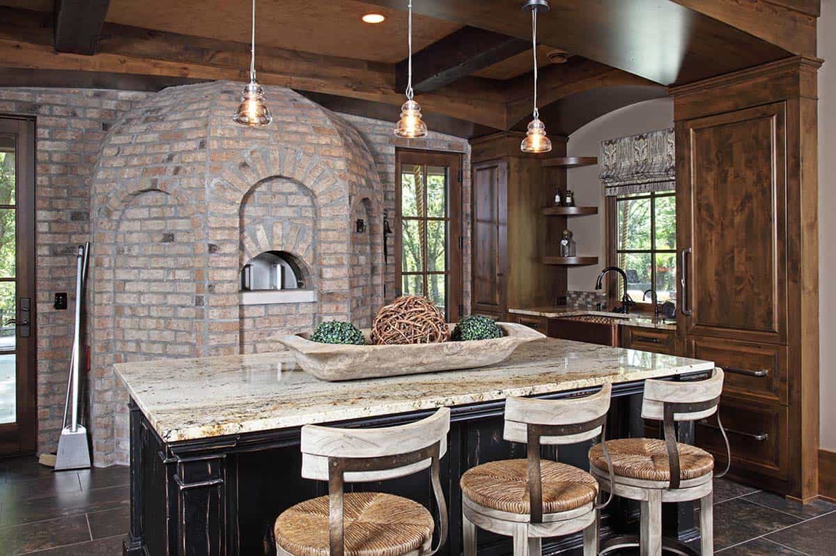 Rustic Kitchen with a pizza oven