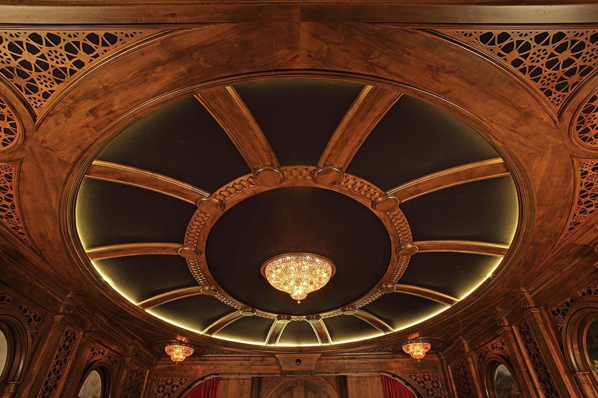 Rustic Home Theater ceiling detail