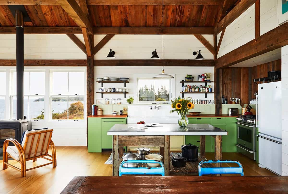 rustic dining room and kitchen