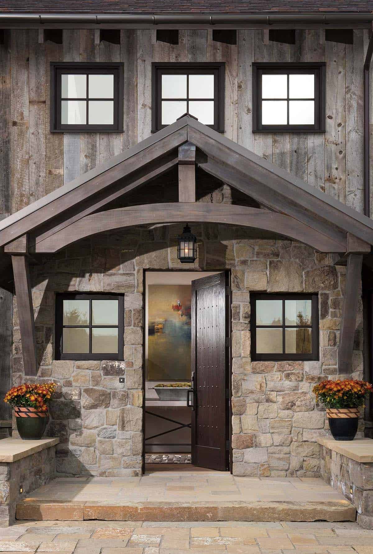 modern rustic home exterior entry