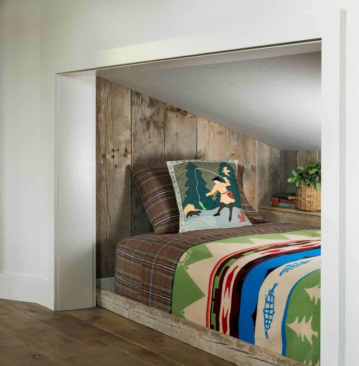 modern rustic alcove bedroom