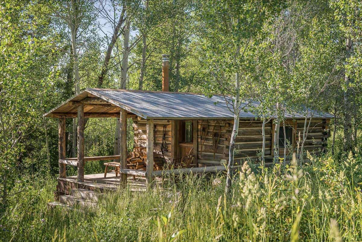 rustic guest cabin exterior 