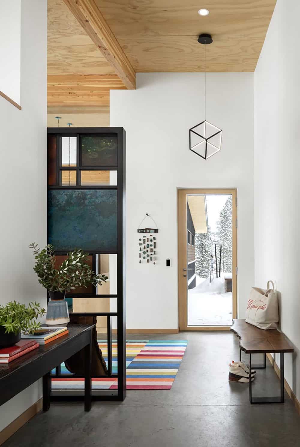 modern mountain home entry