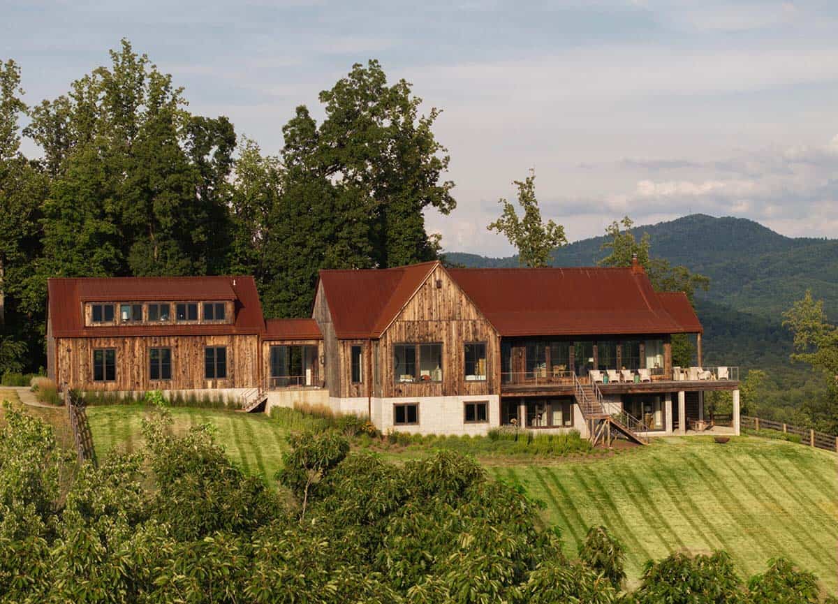 mountain farmhouse style home exterior