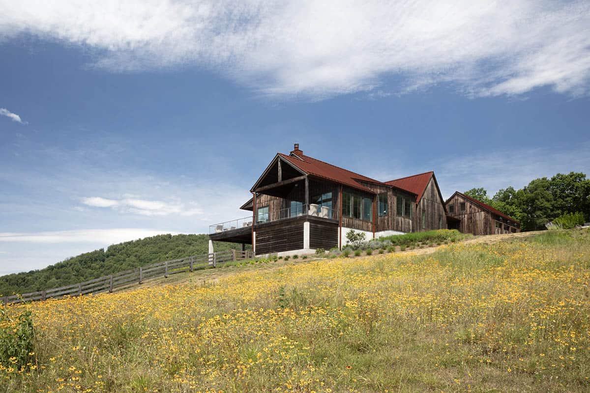 mountain farmhouse style home exterior