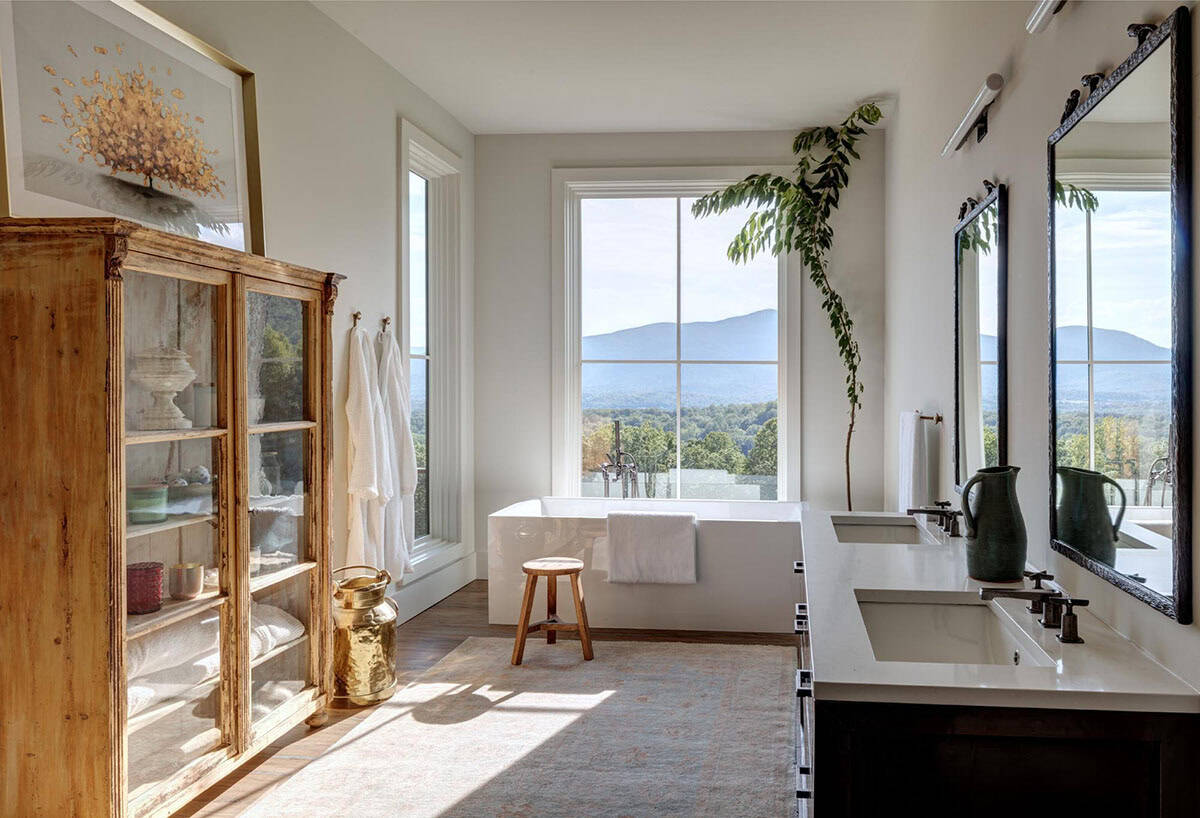 mountain farmhouse style bathroom