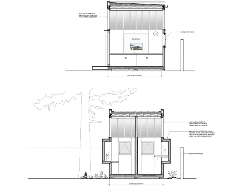 backyard home office section