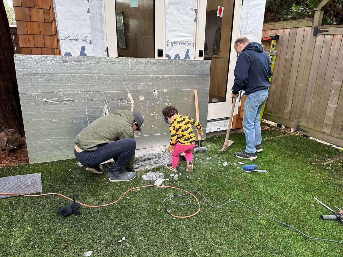 backyard home office construction